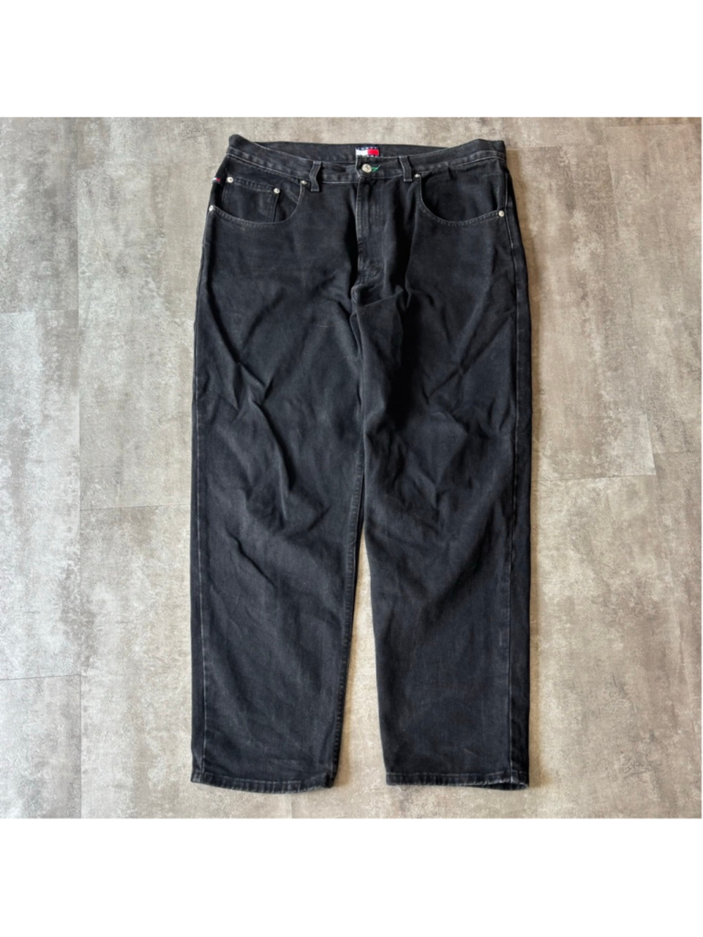 Vintage Tommy Hilfiger Relaxed Fit Jeans Mens 36x30 Black Denim Made in Canada